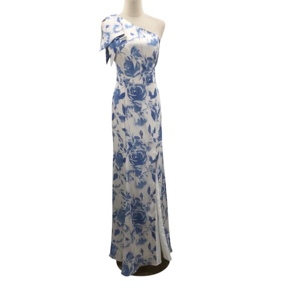 AW BRIDAL SZ 8 M oceanic fantasy floral bridesmaid formal party maxi dress B79 - Picture 1 of 8